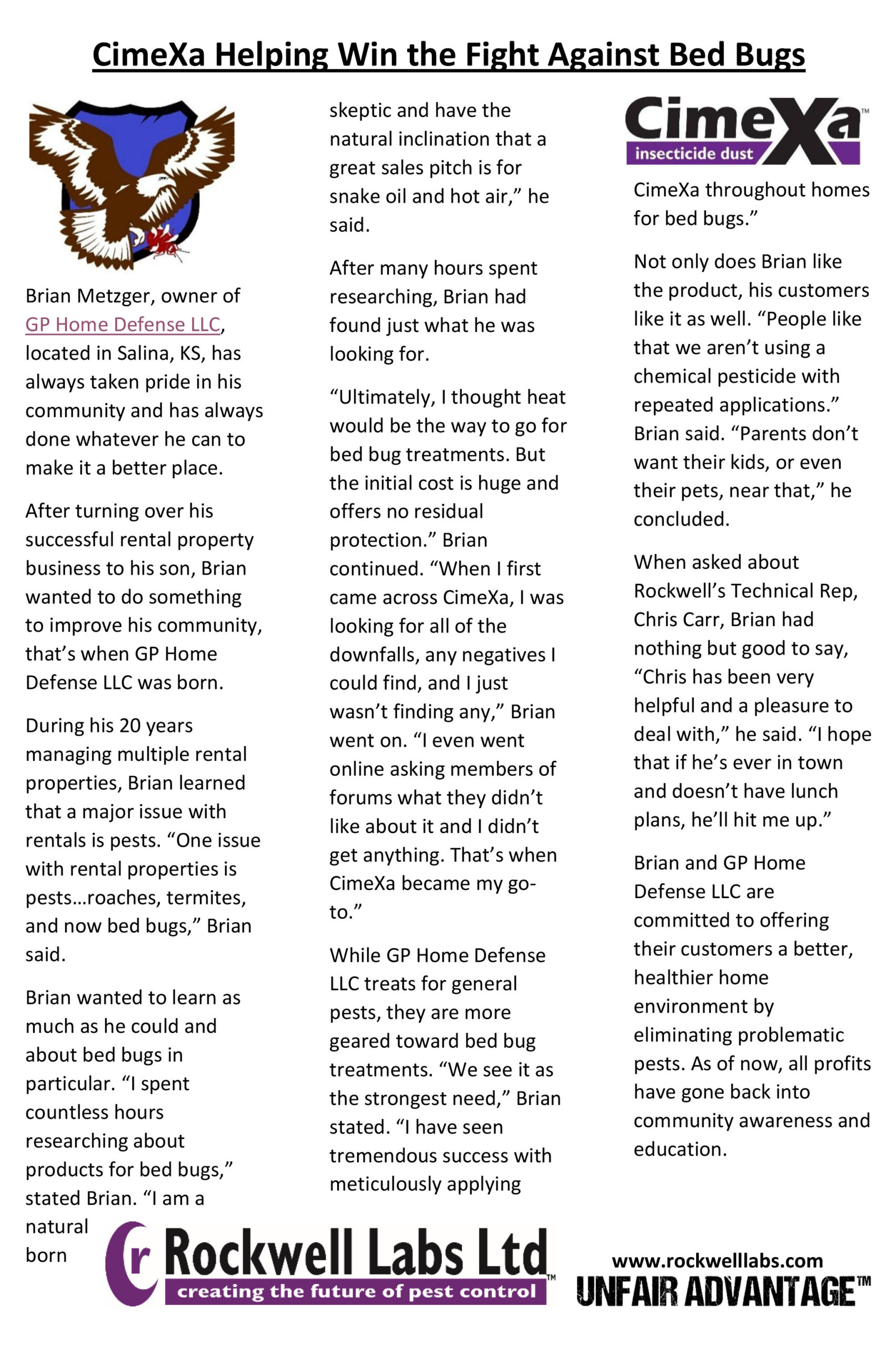 Rockwell Labs testimonial for GP Home Defense