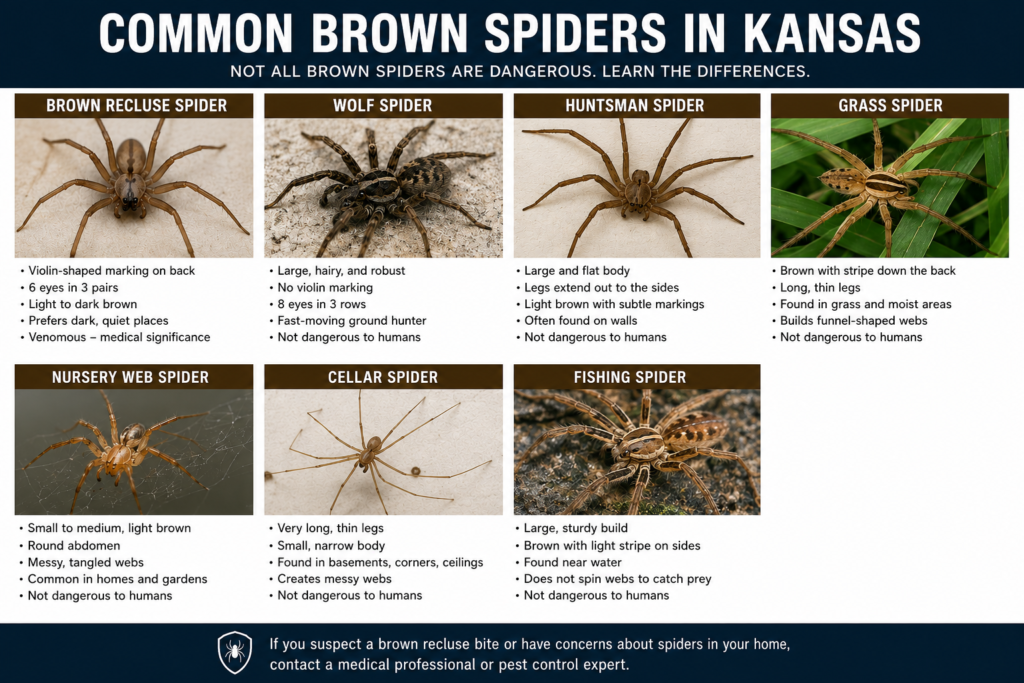 brown spiders in Kansas