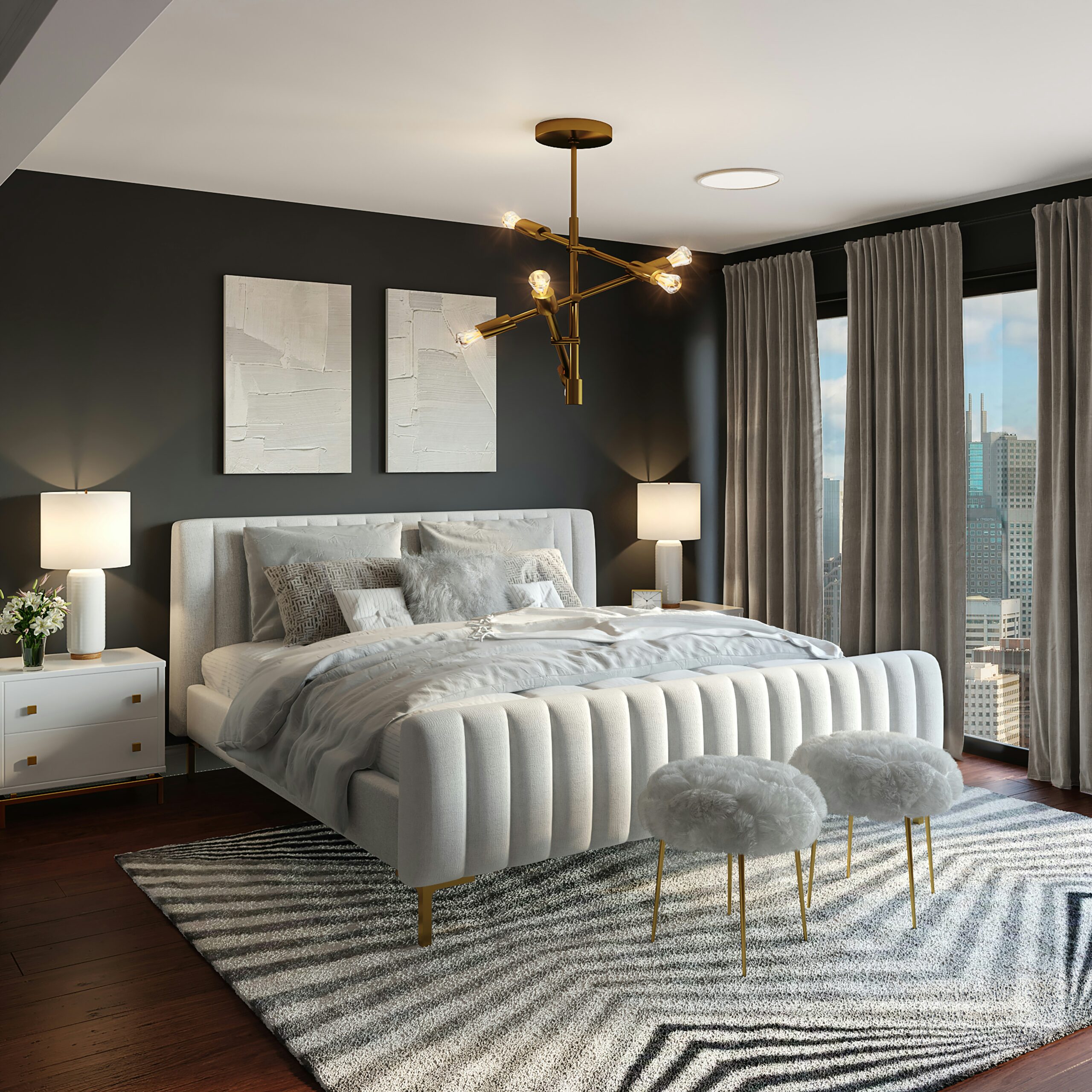 Clean modern bedroom